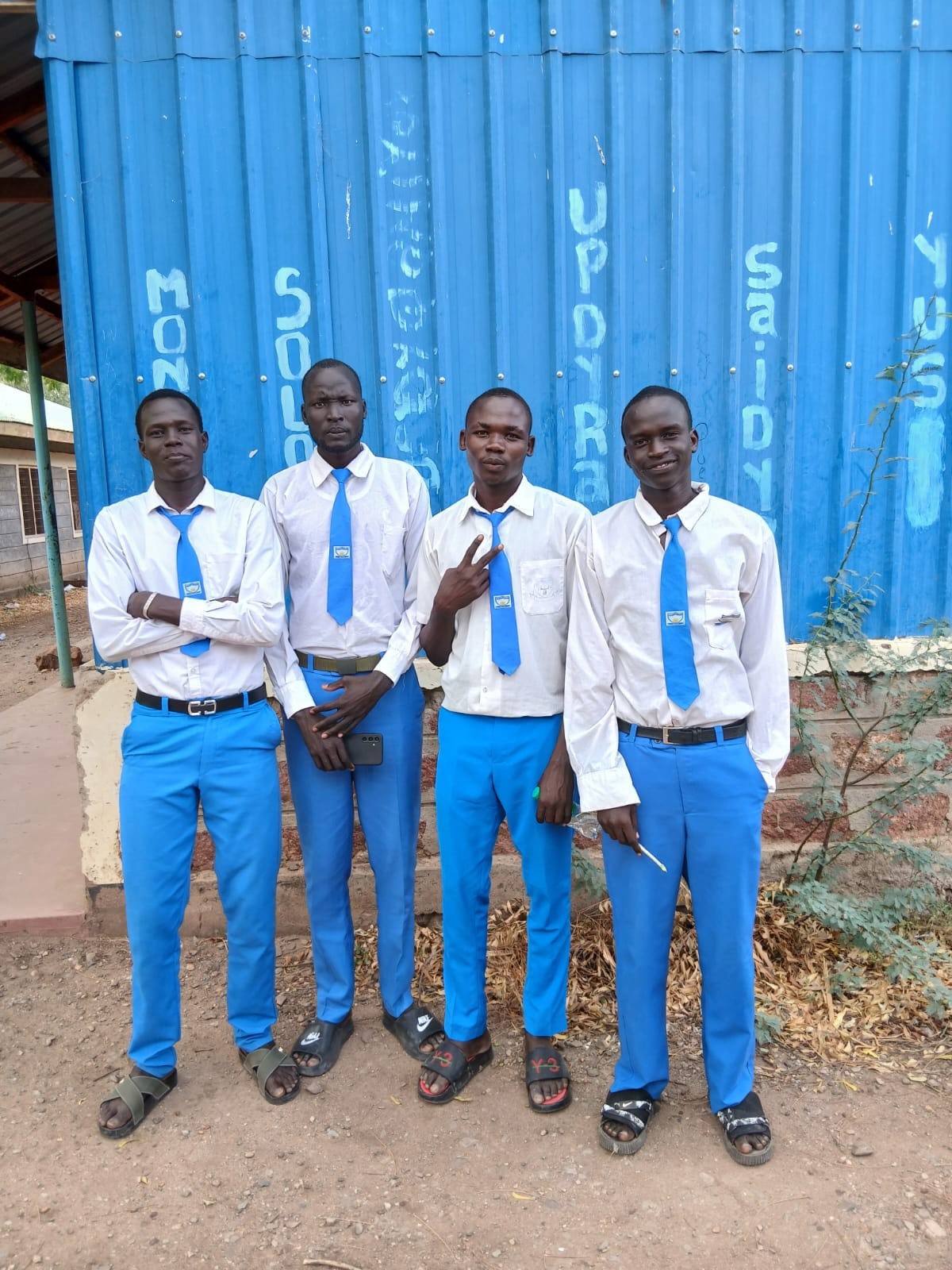 Students of St. Paul’s Kakuma Secondary School showcasing confidence and school spirit.